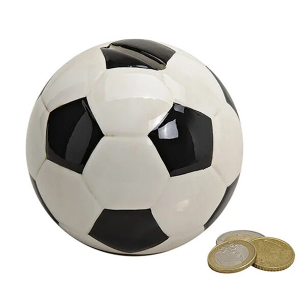 G. Wurm Spaarpot Voetbal thema - voor kinderen - keramiek - D10 cm