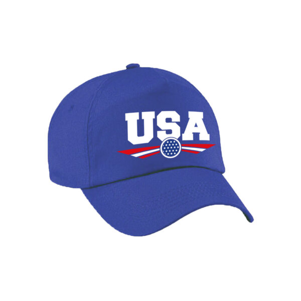 Amerika / USA landen pet - blauw - volwassenen - Baseball caps - WK / Olympische spelen outfit