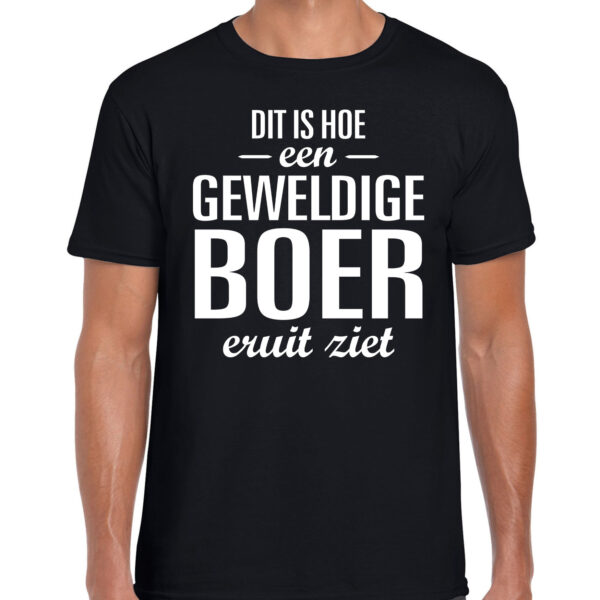 Dit is hoe een geweldige boer eruit ziet cadeau t-shirt zwart heren