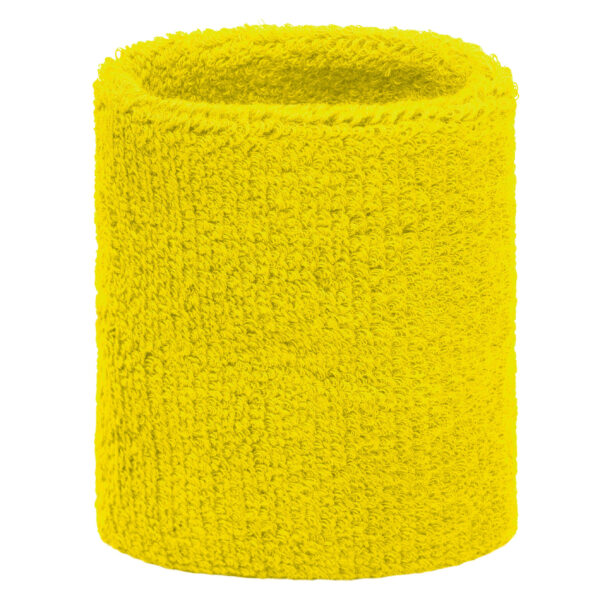 Zweetbandjes pols in gele kleur