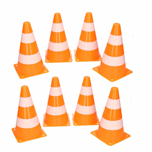 Sport pionnen - 8x stuks - sport en spel kegels - oranje - 26 cm
