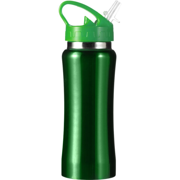 Drinkfles/waterfles Sportbidon - metallic groen - RVS