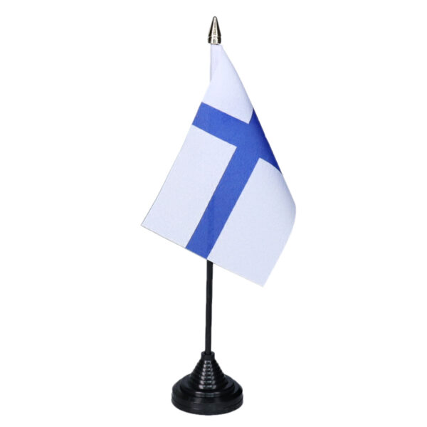 Vlag Finland tafelvlaggetjes - 1x - 10 x 15 cm vlag in houder