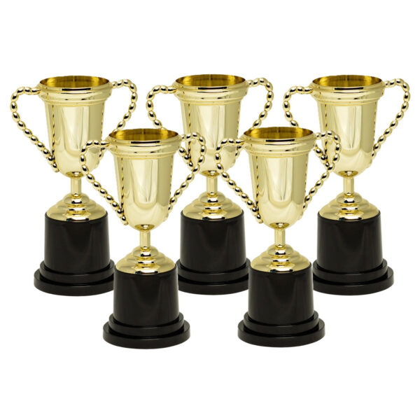 Boland Trofee/prijs beker met oren - 5x - goud - kunststof