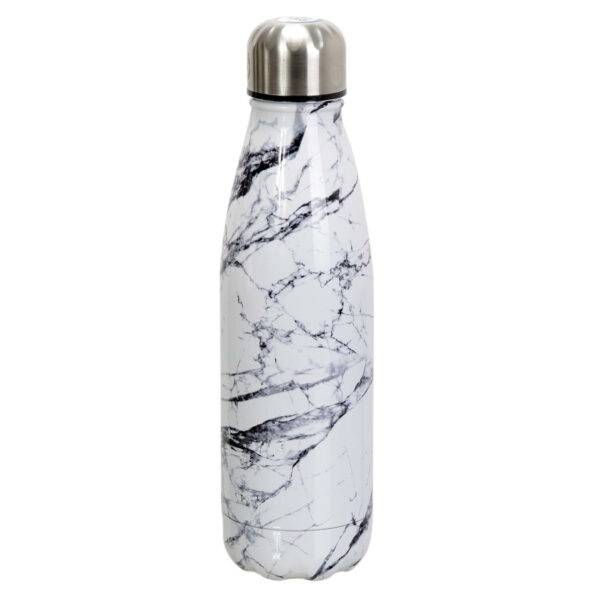 Travel drinkfles voor warme en koude dranken - marmer - roestvrij staal - met schroefdop - 500 ml