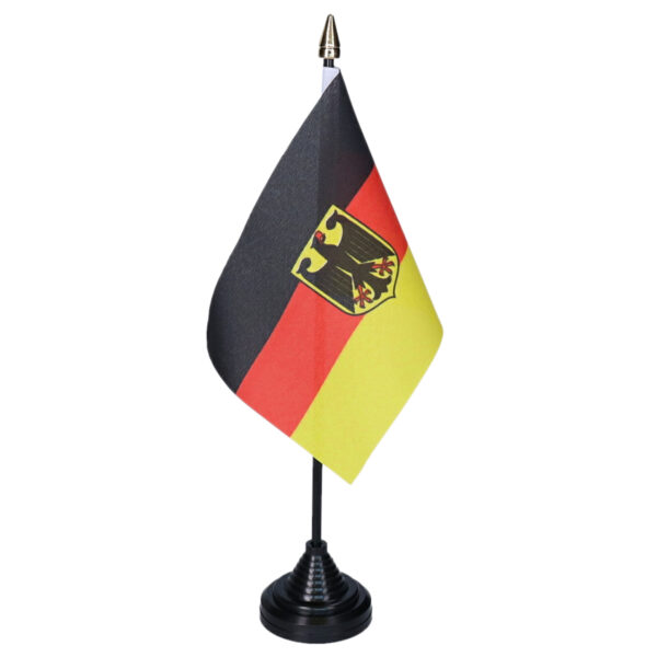 Vlag Duitsland tafelvlaggetjes - 1x stuks - 10 x 15 cm vlag - met zwarte standaard - versiering