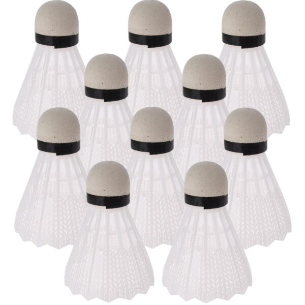Badminton shuttles - 10x - wit - 7 cm - voor spel/vakantie/camping