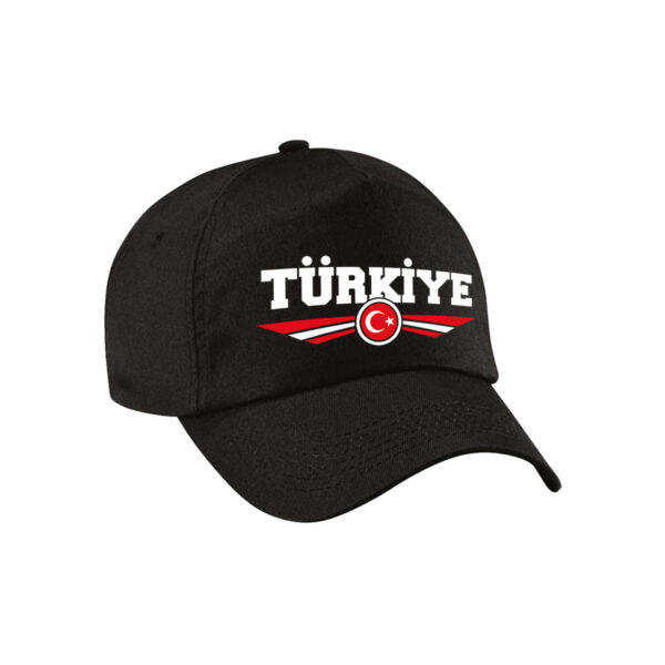 Turkije / Turkiye landen pet zwart / baseball cap voor kinderen