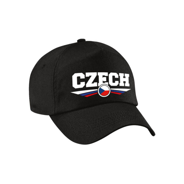 Tsjechie / Czech landen pet / baseball cap zwart voor kinderen