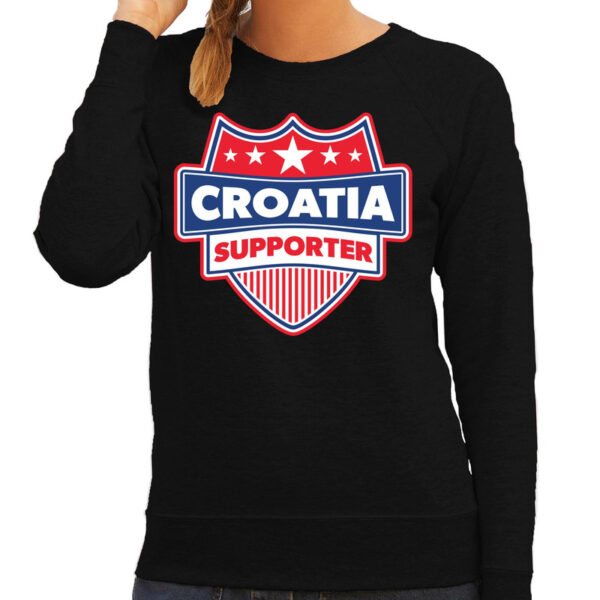 Kroatie / Croatia supporter sweater zwart voor dames