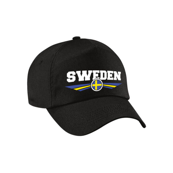 Zweden / Sweden landen pet / baseball cap zwart voor kinderen