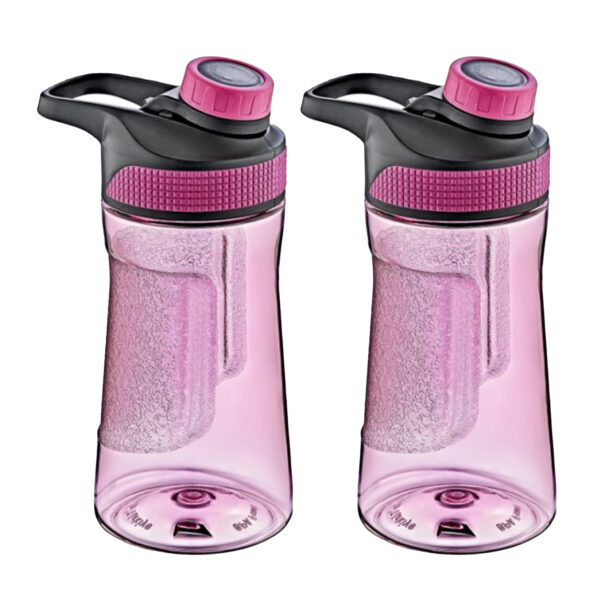 B- 2x -Home Waterfles / drinkfles / sportfles Aquamania - roze - 530 ml - kunststof - bpa vrij