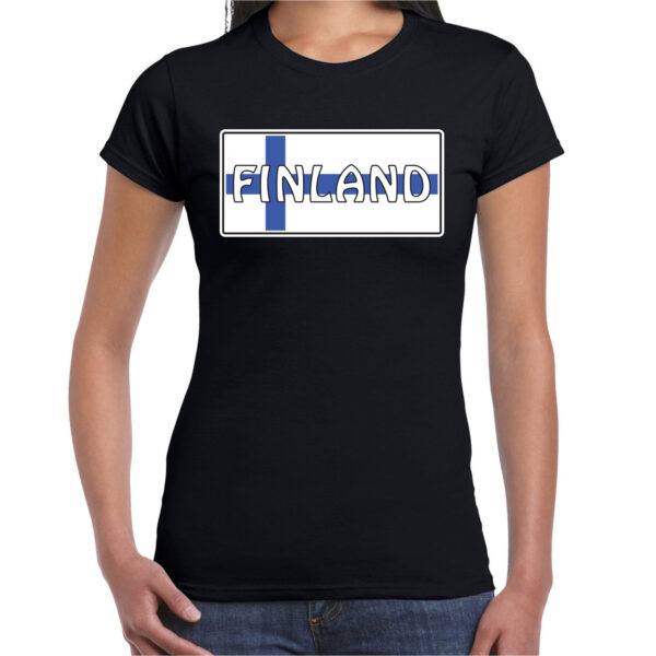 Finland landen t-shirt zwart dames