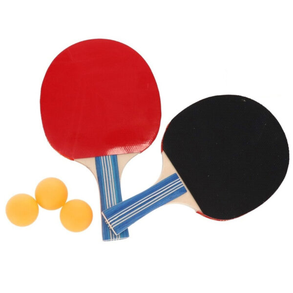 Tafeltennis setje - 2 bats en 3 ballen - hout/kunststof - 25 x 15 cm