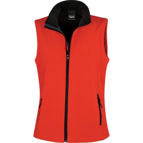 Softshell sport bodywarmer rood voor dames