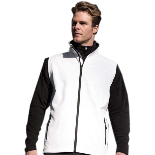 Softshell sport bodywarmer wit voor heren