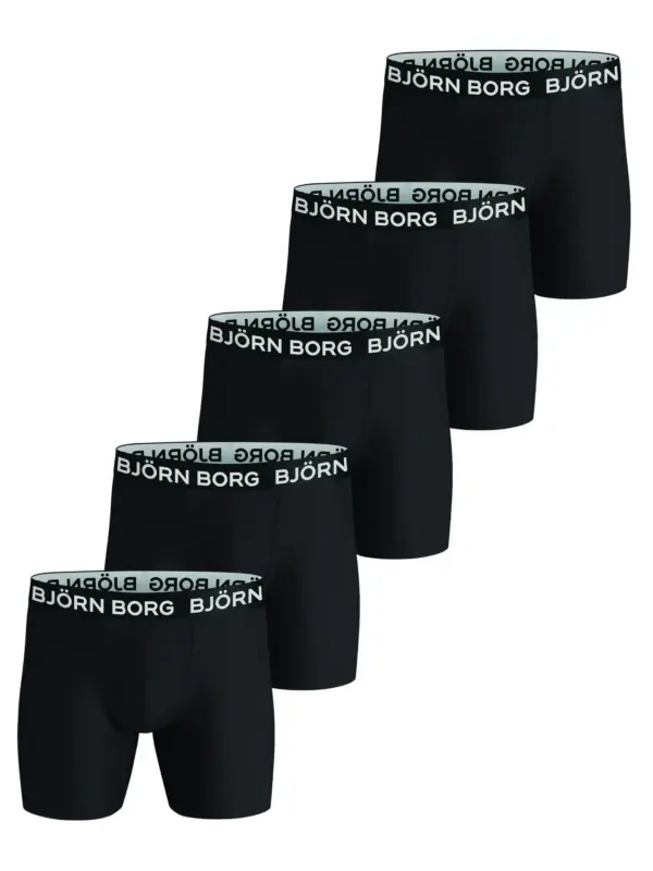 5-Pack - Performance - heren boxershort - Zwart sport heren ondergoed - Sneldrogend microfiber