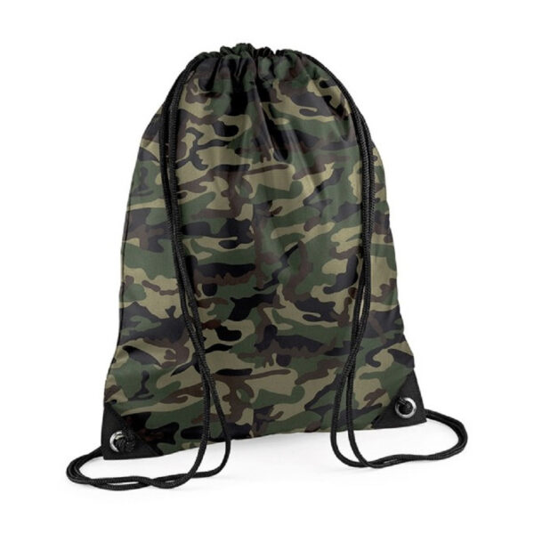2x stuks sport gymtas jungle camouflage met rijgkoord 45 x 34 cm