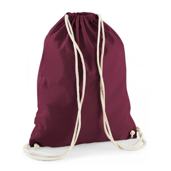 Gymtas sport/zwemmen - 2x - rugzak - bordeaux rood - rijgkoord - 46 x 37 cm - katoen - Kinderen spor