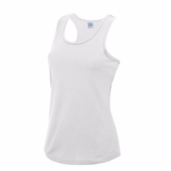 AWDis sport singlet voor dames - wit - mouwloos shirtje - polyester - lucht doorlatend