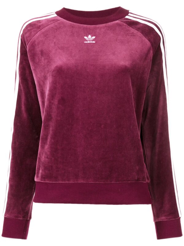 adidas sweat en velours à logo - Rouge