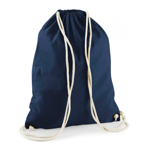 Gymtas sport/zwemmen - 2x stuks - rugzak - donkerblauw - met rijgkoord - 46x37 cm - katoen - 12 lite
