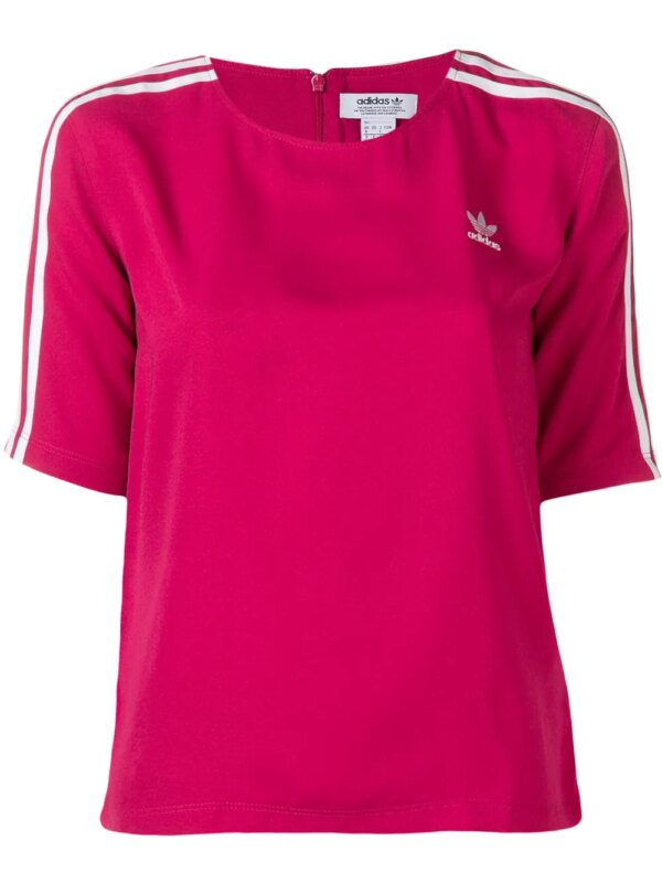 adidas t-shirt à détails rayés - Rose