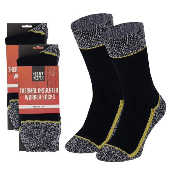 Thermo werk sokken voor heren/dames - 2x paar - blauw - 41/46 - Winter