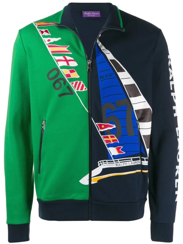 Ralph Lauren Purple Label printed zipped jacket - Bleu