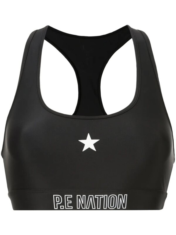 P.E Nation brassière imprimée - Noir