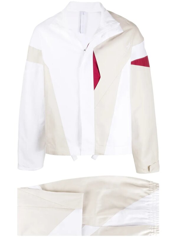 Reebok veste colour block zippée à logo - Blanc