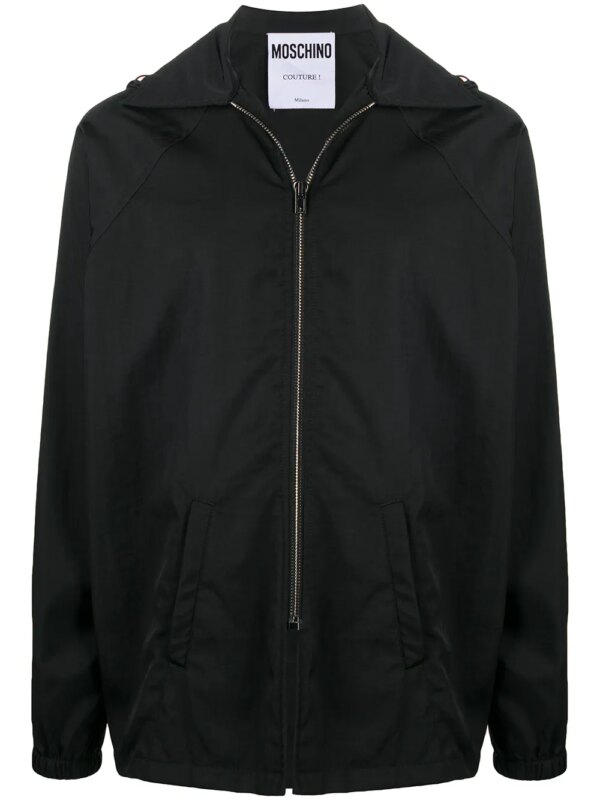 Moschino coupe-vent à logo imprimé - Noir