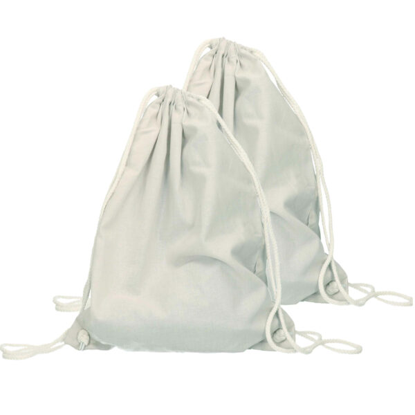 Gymtas sport/zwemmen - 2x stuks - rugzak - lichtblauw - rijgkoord - 46 x 37 cm - katoen - Kinderen s