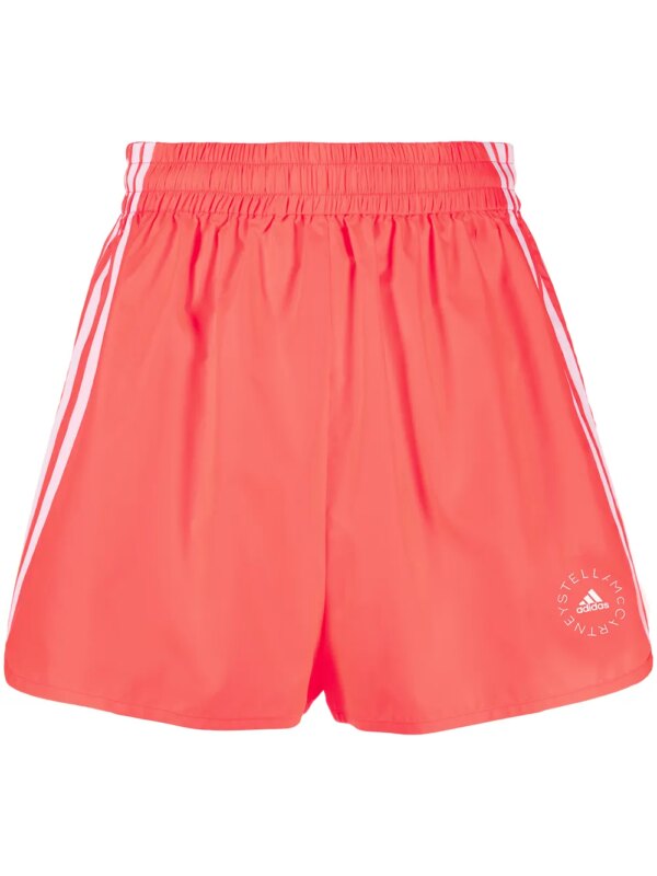 Stella McCartney short taille-haute à logo imprimé - Rose