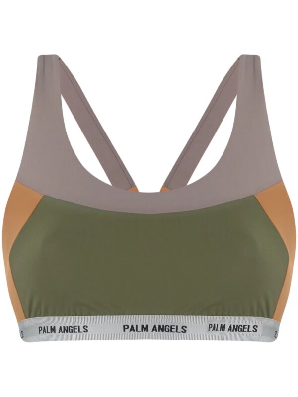 Palm Angels brassière de sport colour block - Gris