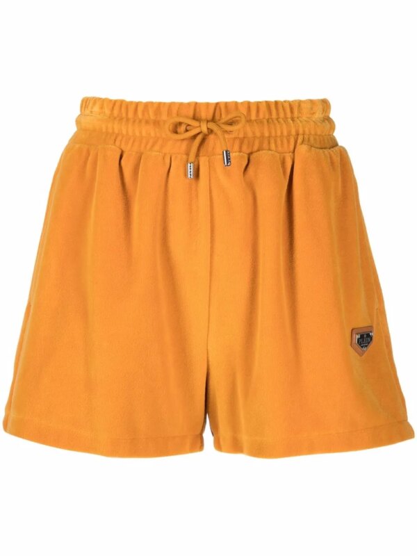Philipp Plein short de sport à plaque logo - Jaune