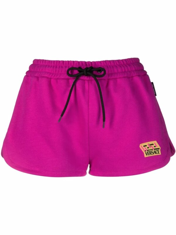 Versace short de sport à lien de resserrage - Rose