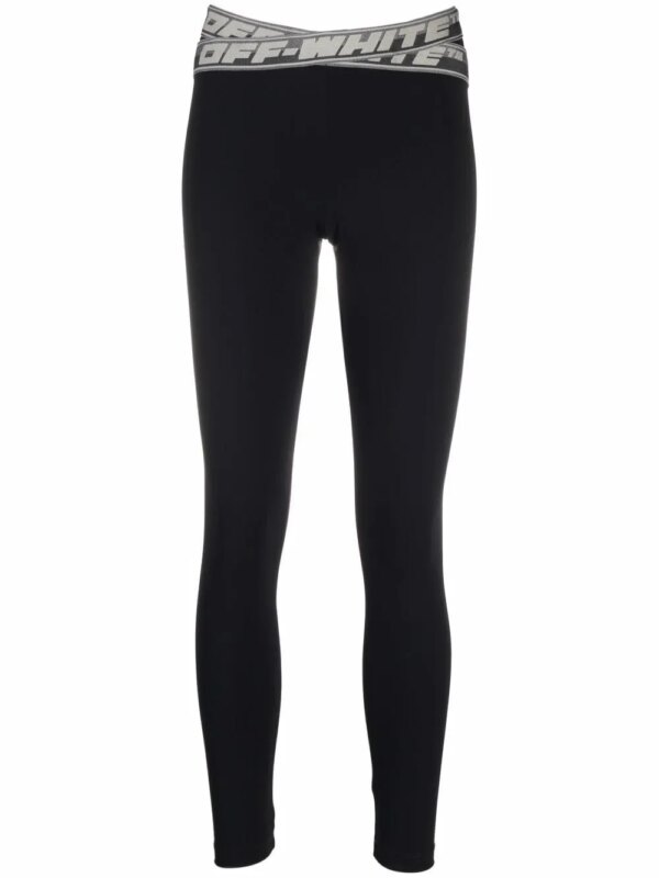 Off-White legging à taille à logo - Noir