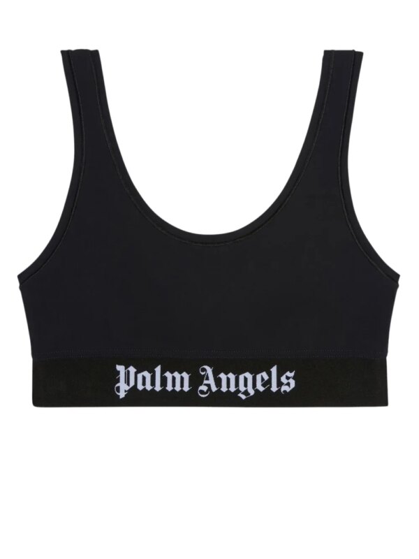 Palm Angels brassière de sport à logo imprimé - Noir