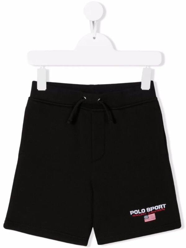 POLO RALPH LAUREN KIDS short de sport à logo brodé - Noir