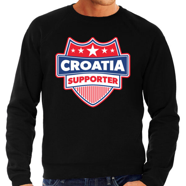 Kroatie / Croatia supporter sweater zwart voor heren