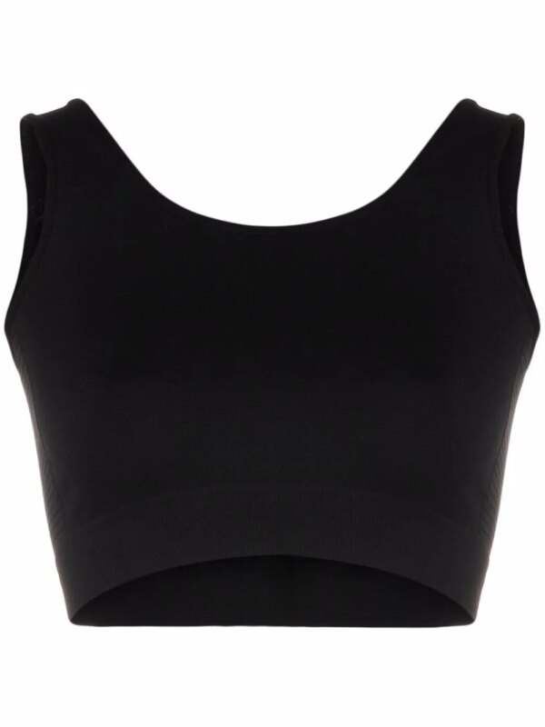 Rick Owens brassière de sport nervurée à encolure arrondie - Noir