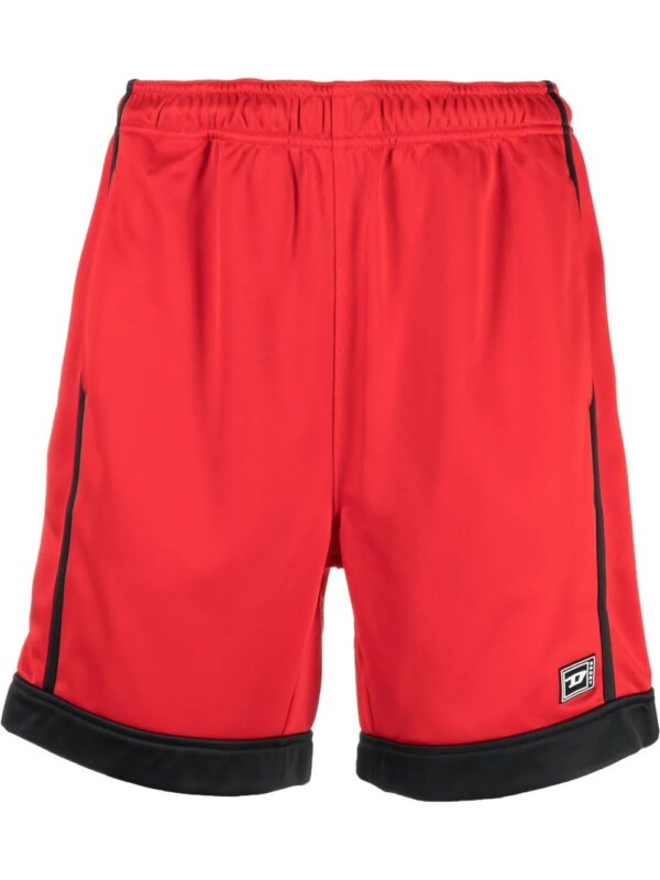 Diesel short de sport à patch logo - Rouge