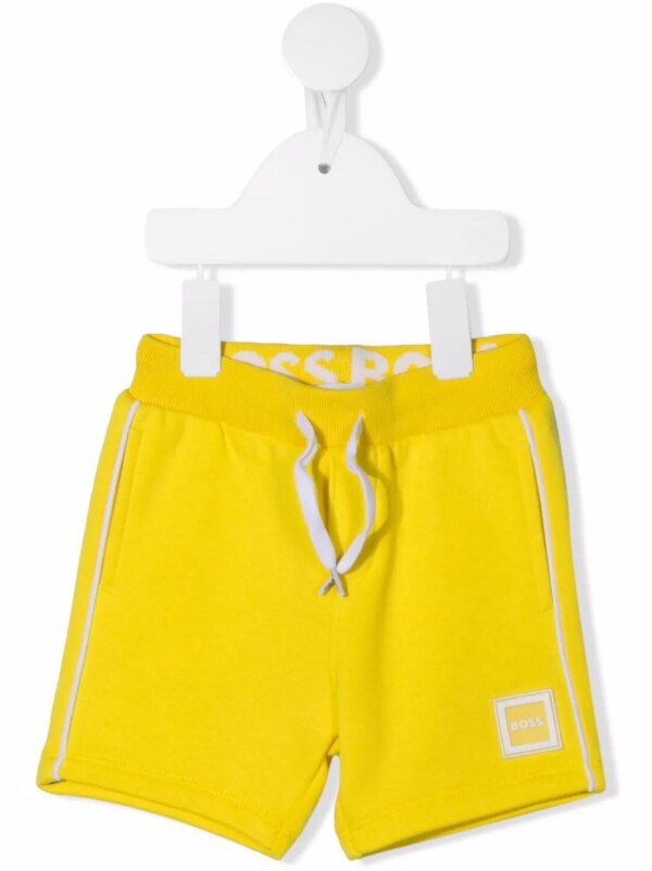 BOSS Kidswear short de sport à patch logo - Jaune