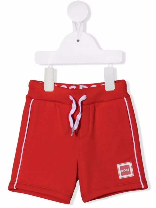 BOSS Kidswear short de sport à patch logo - Rouge
