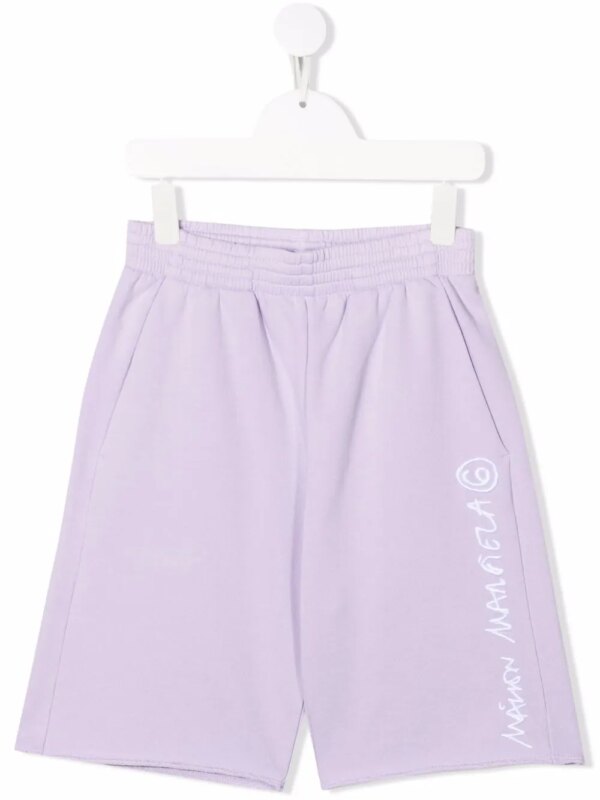 MM6 Maison Margiela Kids short de sport à logo imprimé - Violet