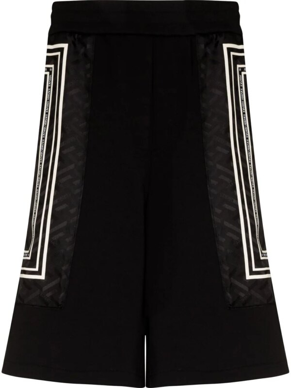 Versace short de sport à motif La Greca - Noir