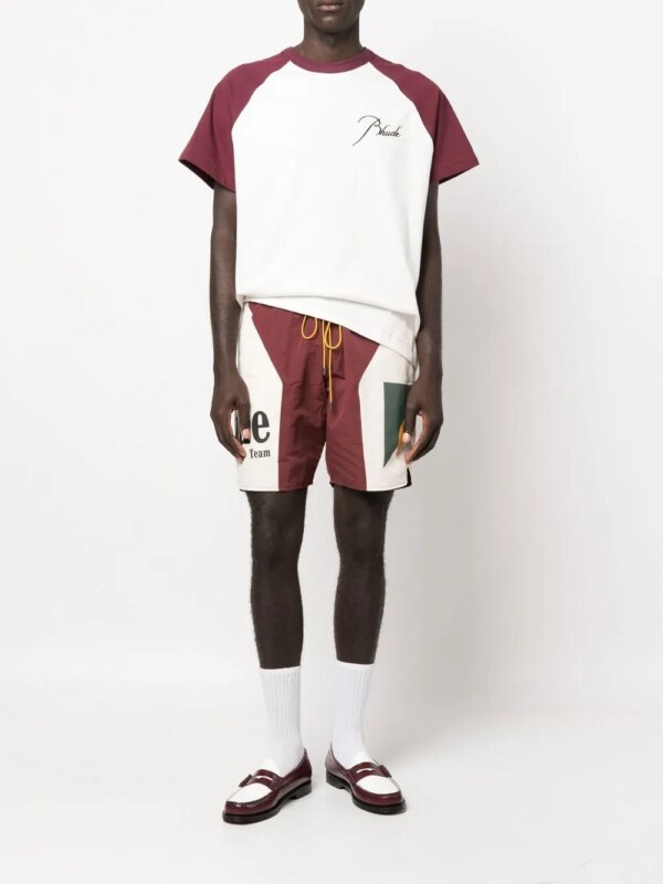 RHUDE short à logo imprimé - Tons neutres