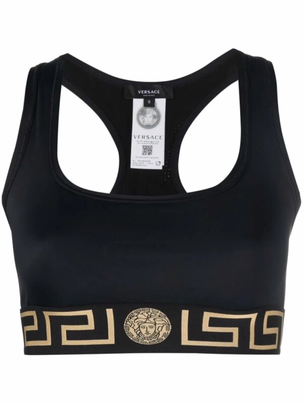 Versace brassière de sport La Greca crop - Noir