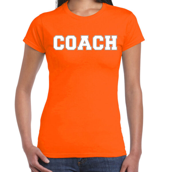 Bellatio Decorations Cadeau t-shirt voor dames - coach - oranje - bedankje - verjaardag